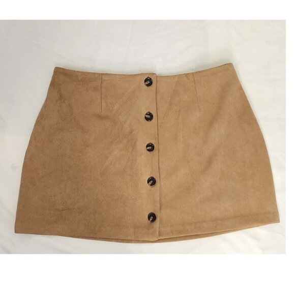 Wild Fable Brown Button Front Skirt XXL Mini - Picture 1 of 6